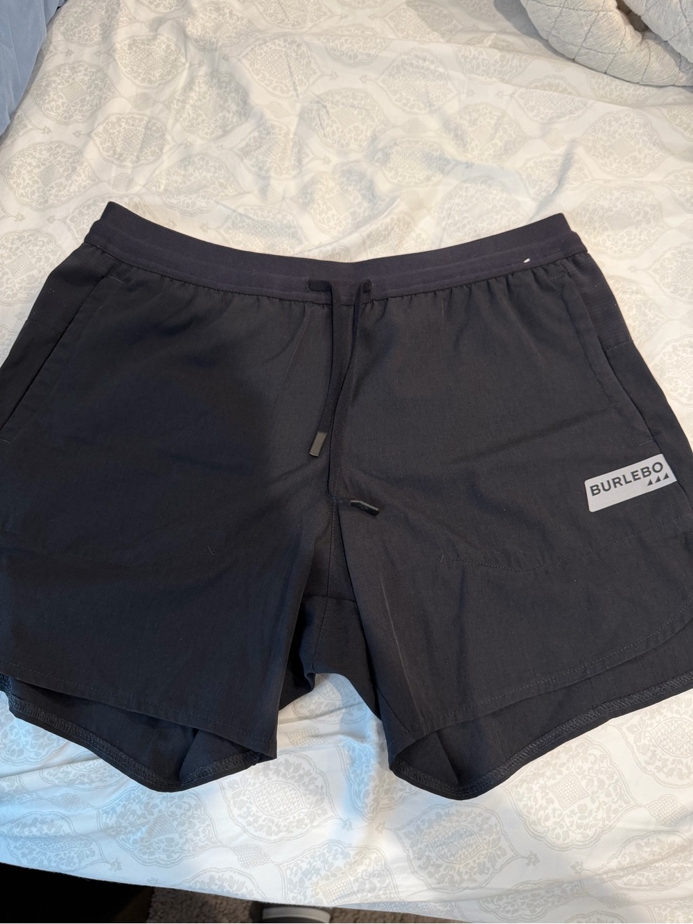 BURLEBO Black 5” running shorts